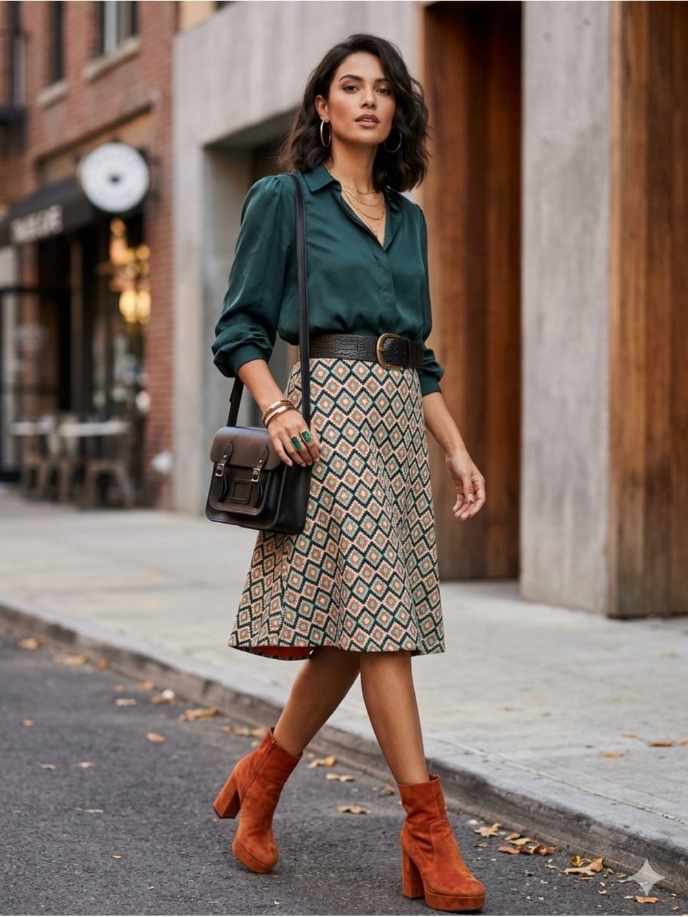 NWT Boutique geometric Print A-Line Skirt